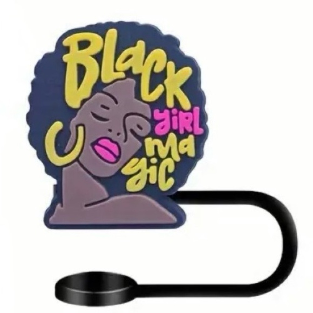 Black Girl Magic Straw Topper, NEW